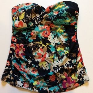 Merona floral bandeau tankini top